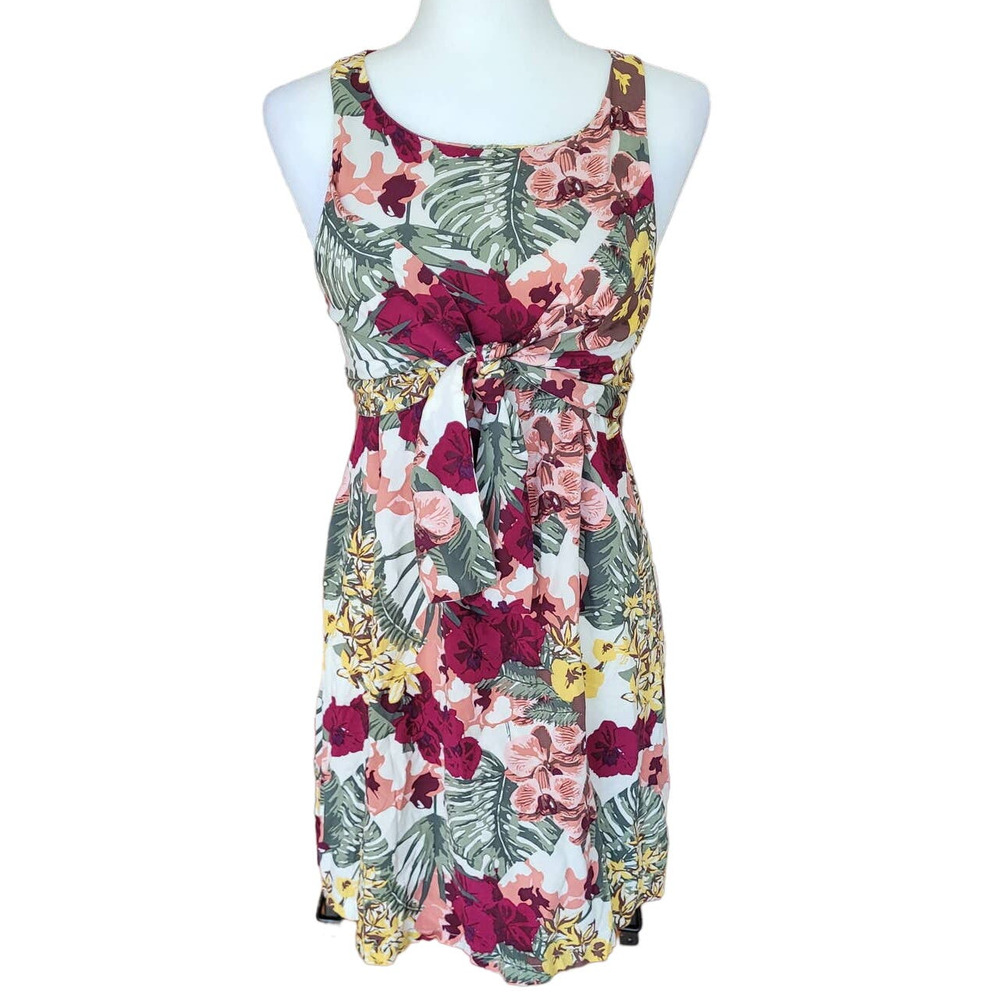 World‎ Market Women's Tropical Tie Front Floral Sleeveless Dress. Size S/M